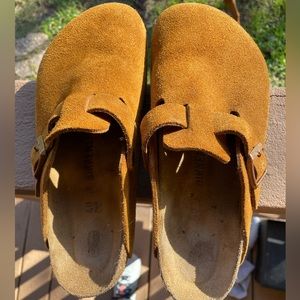 Birkenstock Boston Clog Soft Footbed Mink Brown Suede Leather Size 40 Women’s 9